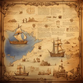 Discover the Enchanting World of Sailing Adventures | Captivating Map Illustration