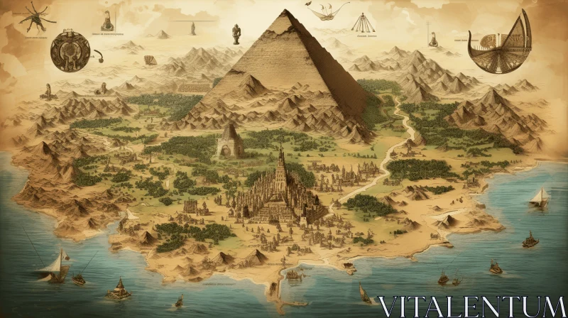 AI ART Ancient Map of Civilization: A Realistic Masterpiece