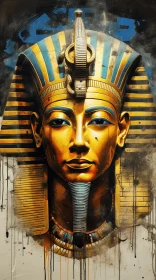 Egyptian Pharaoh Head Painting with Authentic Details