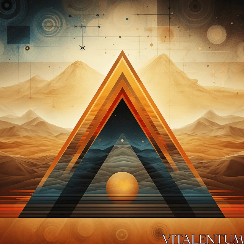 Abstract Design with Mountains and Triangles | Art Deco Futurism AI Image