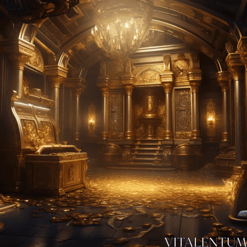 Majestic Gold Palace: Unreal Engine 5 Renderings AI Image