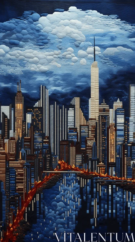 Captivating Acrylic Painting of New York City Skyline AI Image