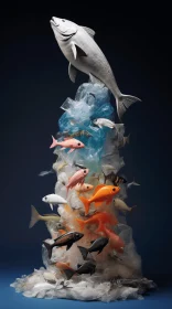 Surreal 3D Landscape of Plastic Fish | Translucent Layers | Everyday Life