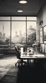 Captivating Monochromatic Office Photograph
