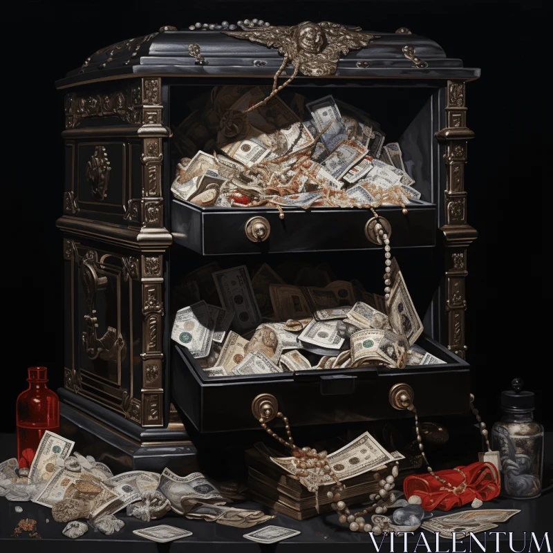 Captivating Painting: 'Money Chest' by Britta Helen AI Image