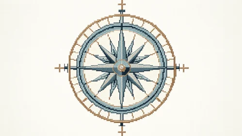 Cross Stitch Compass Design: Serene Maritime Theme