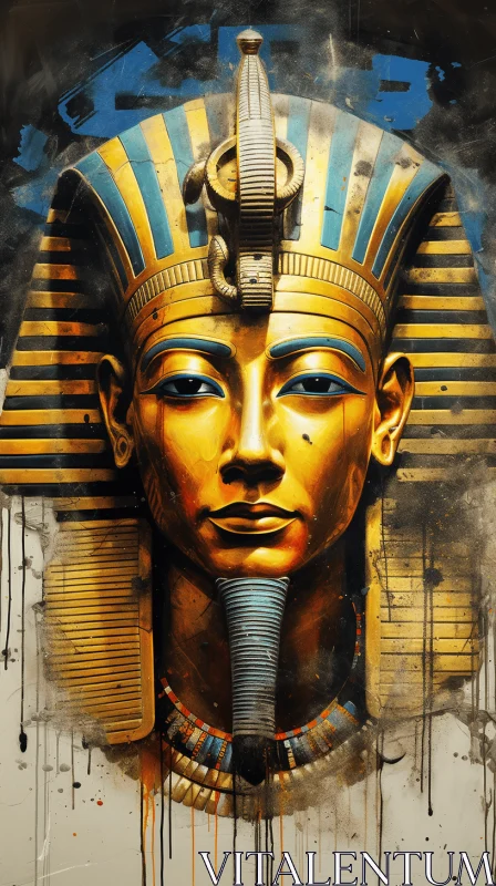 Egyptian Pharaoh Head Painting with Authentic Details AI Image