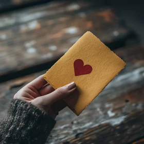 Golden Envelope with Red Heart