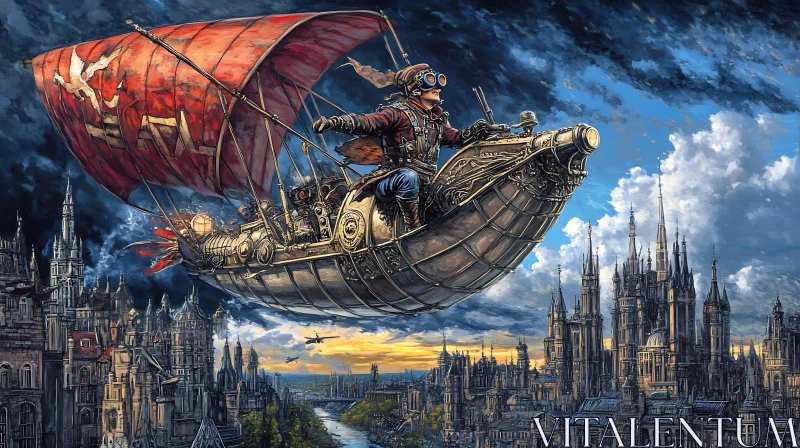 Airship Adventure Above the Metropolis