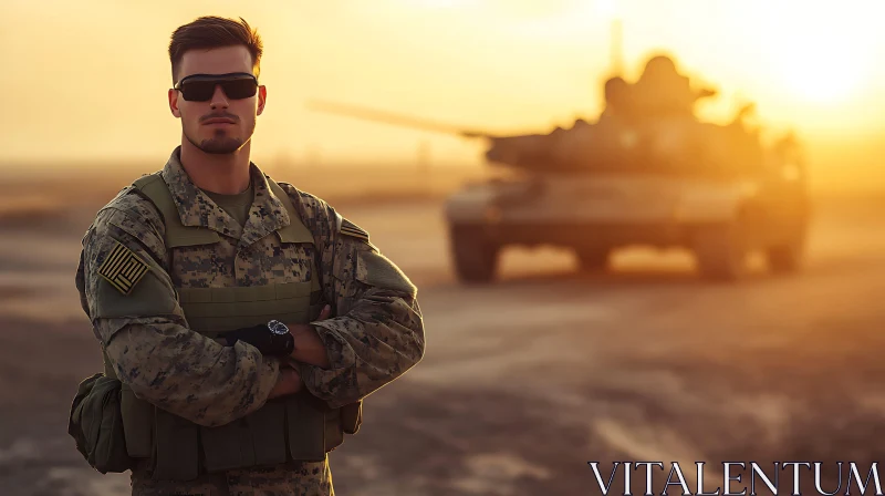 Military Man with Tank