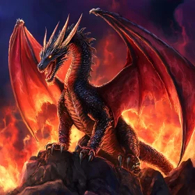 Dragon on Fire Rock