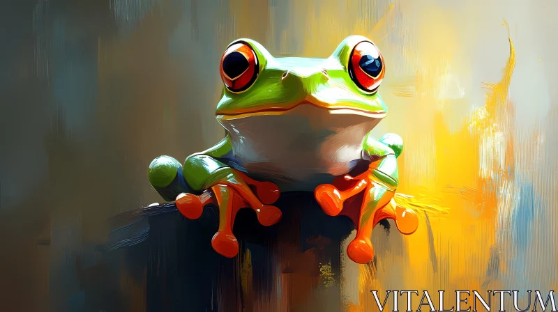 Vivid Frog in Surreal Art