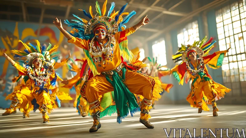 Cultural Dance Performance with Feathers