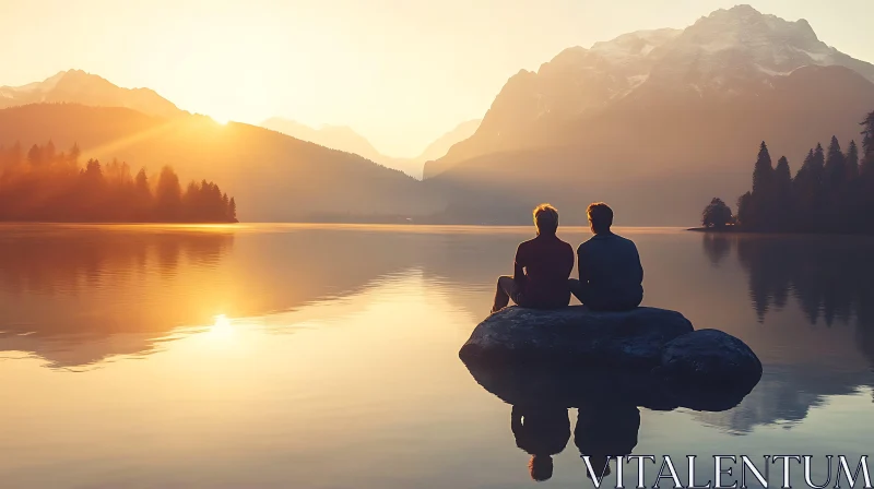 Tranquil Mountain Lake at Sunset