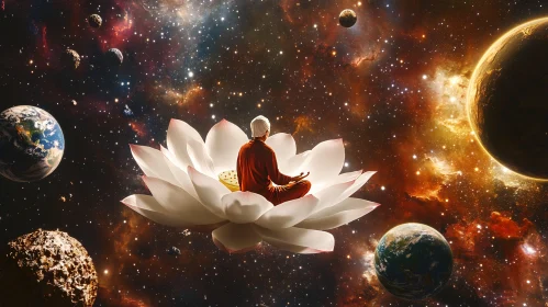 Serenity on a Lotus in Space
