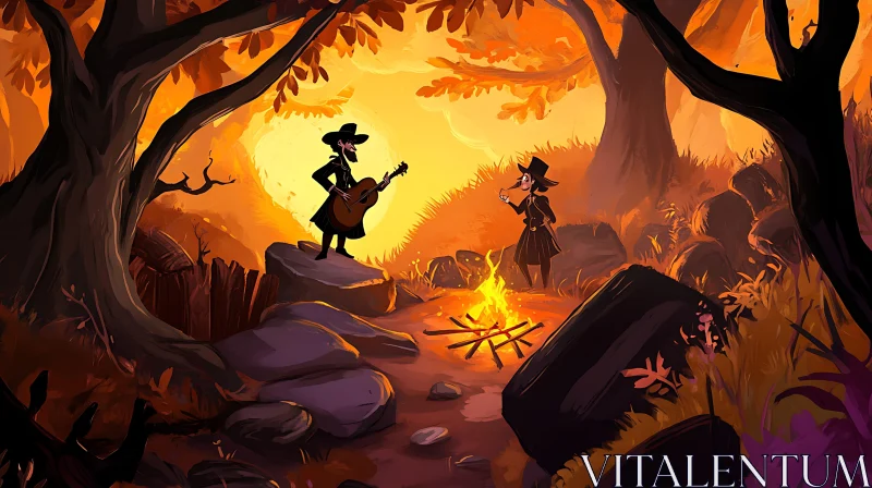 Autumn Evening Campfire Serenade
