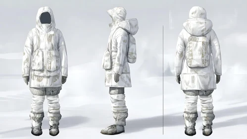 White Arctic Gear for Extreme Weather