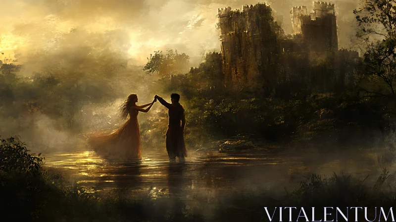 Couple's Dance near Ancient Castle