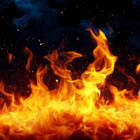 Intense Flames on a Smoky Night
