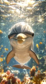 Dolphin Amongst Coral and Fish