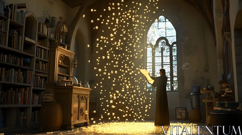 Magical Library: A Wizard's Incantation