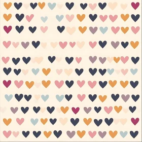 Seamless Heart Pattern in Pastel Colors