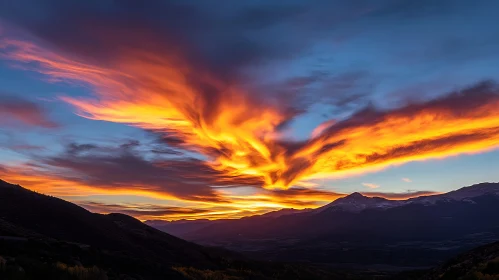 Sunset Over Mountain Peaks