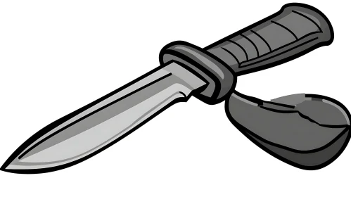 Grey Blade Knife Cartoon Image