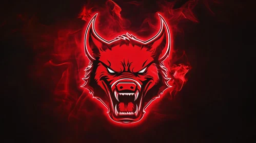 Aggressive Boar Head Graphic