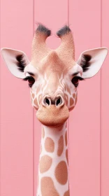 Giraffe Against Pink Backdrop