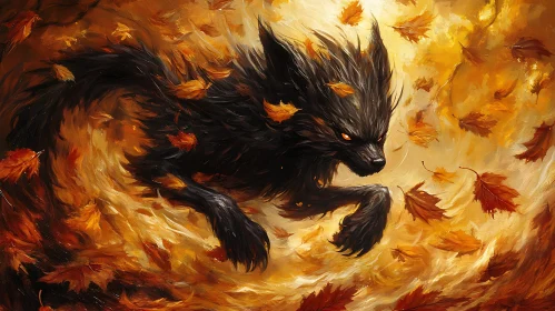 Autumnal Wolf Fantasy Art