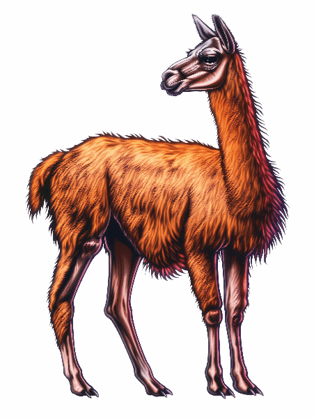 Intricate Llama Design for T-Shirt Printing