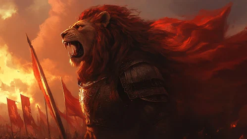 Lion Warrior Leading the Charge
