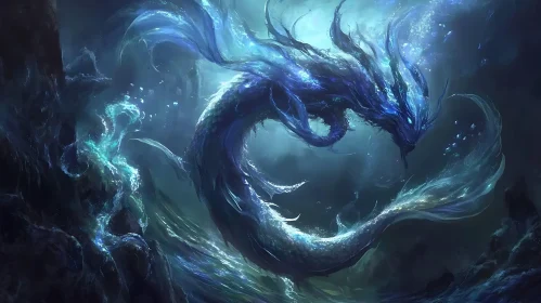 Serpentine Sea Dragon in Ocean Depths
