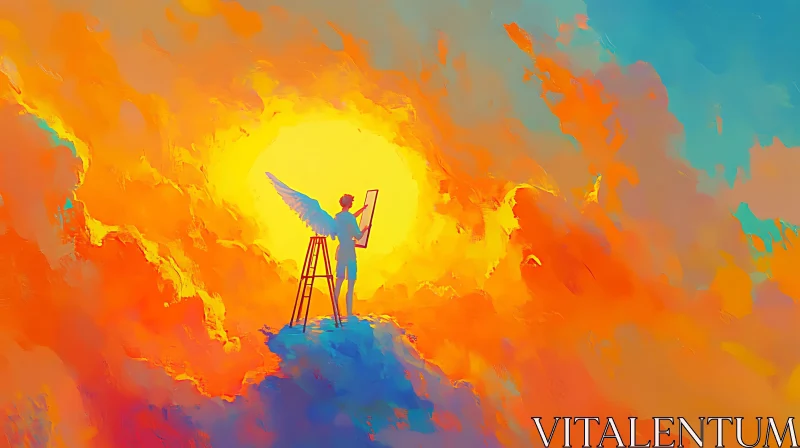 Celestial Painter in the Sunset Sky