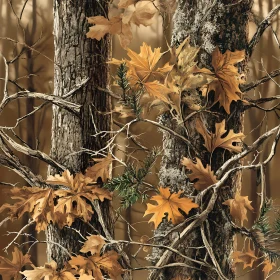 Golden Leaves in the Autumn Woods