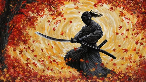 Samurai in the Autumn Forest