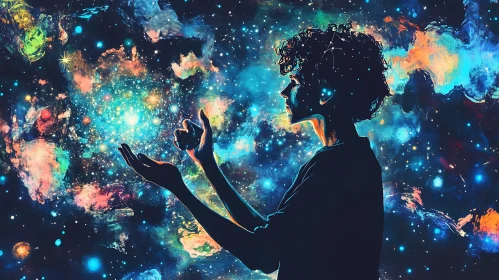 Silhouette Contemplates the Cosmos
