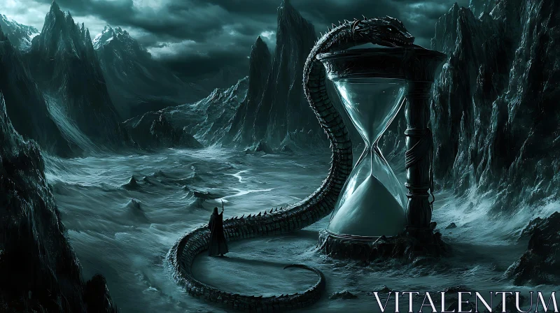 Fantasy Dragon with Hourglass Art