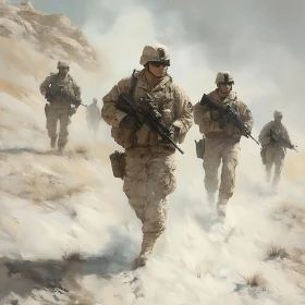 Military Patrol in Desert