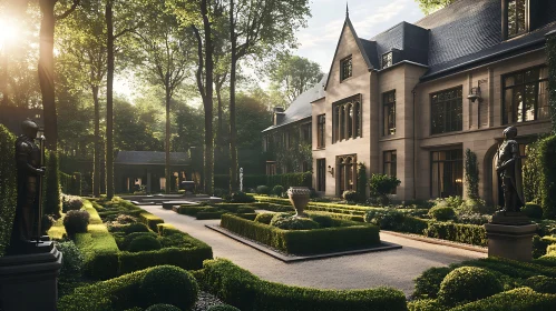 Timeless Mansion Surrounded by Beautiful Gardens and Statues