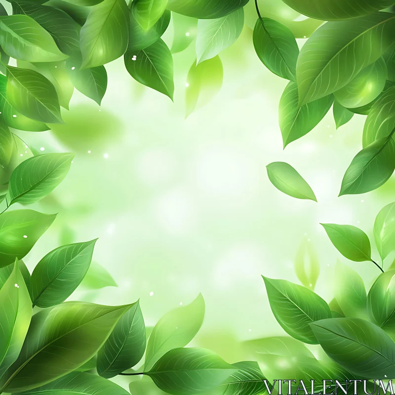 Verdant Foliage Border with Soft Green Center