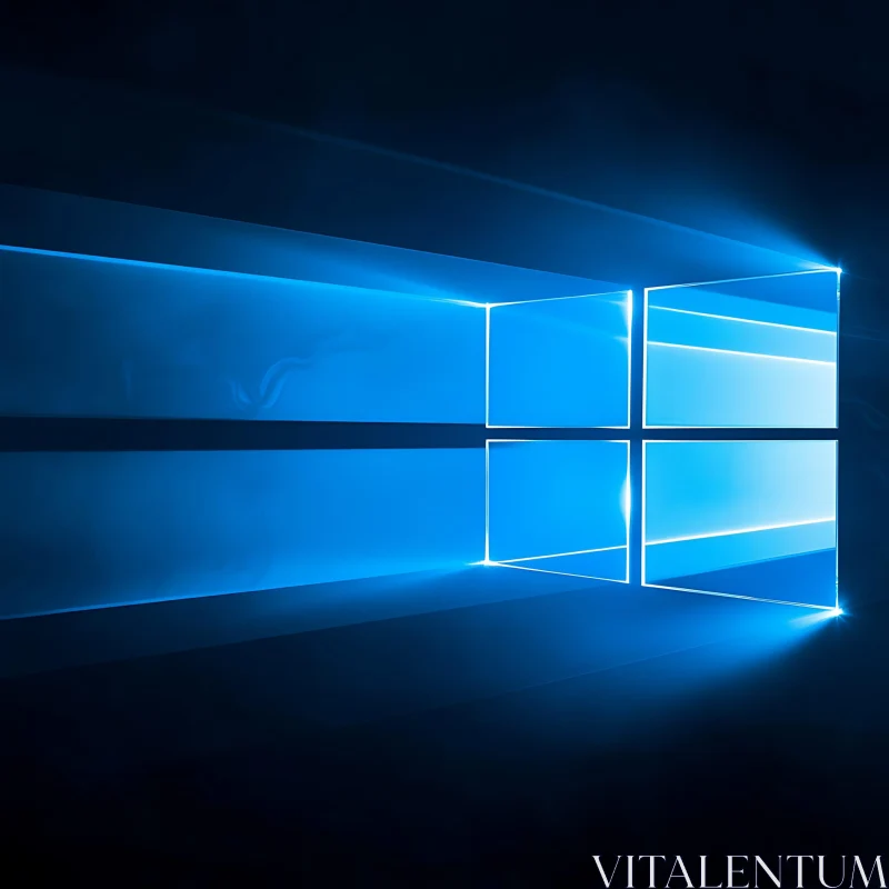 Modern Abstract Blue Light Window Art