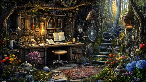 Magical Forest Desk Scene