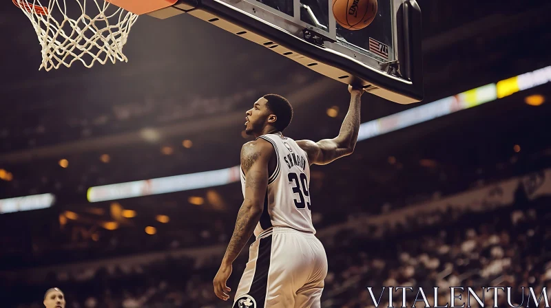 Athlete Performing Slam Dunk