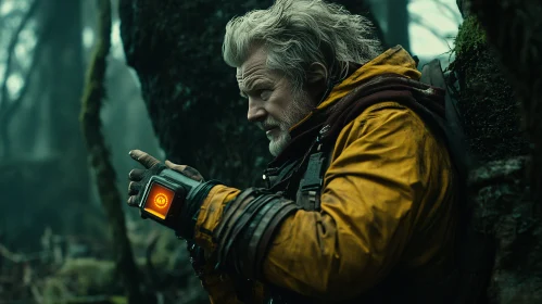 Grizzled Man in Woods