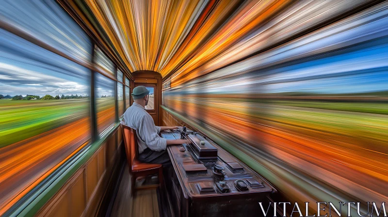 Vintage Train Speed AI Image