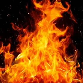 Intense Fire with Intricate Flame Patterns
