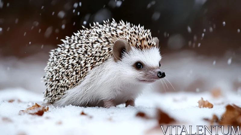 Hedgehog in Winter AI Image