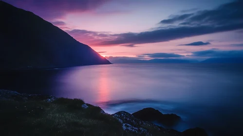 Mountain and Sea at Dusk